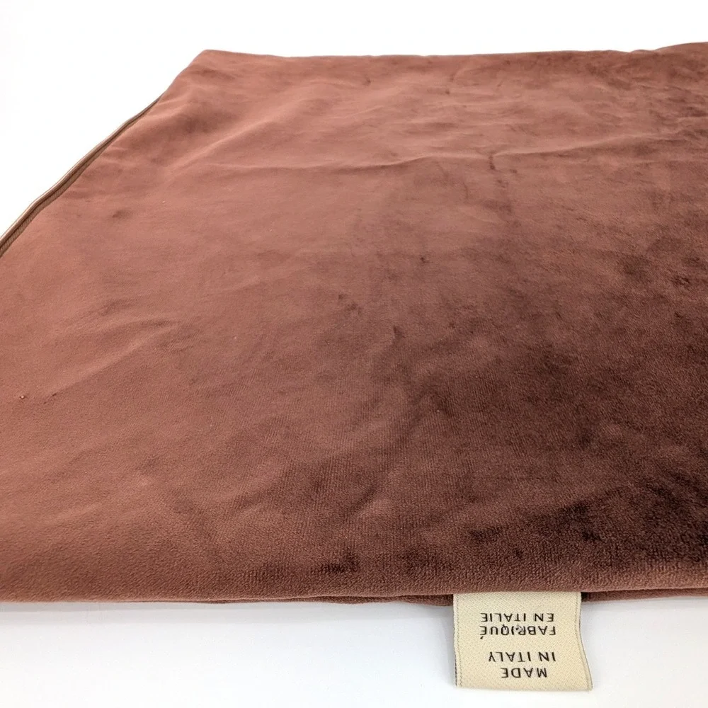 TGH Tessitura Italy Rust Terracotta Velvet Pillow Cover 19x19 Mid Century Modern